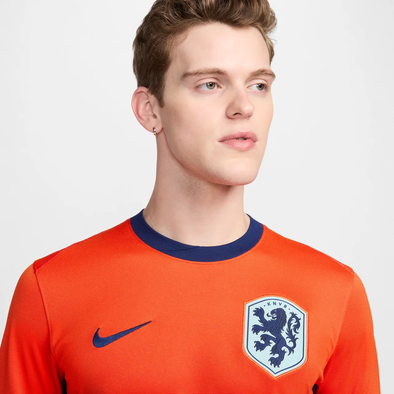 Netherlands (Men's Team) 2024/25 Stadium Home Men's Nike Dri-FIT Football Replica Shirt - Orange - Polyester