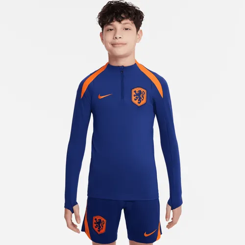 Netherlands Strike Older Kids' Nike Dri-FIT Football Drill Top - Blue - Polyester
