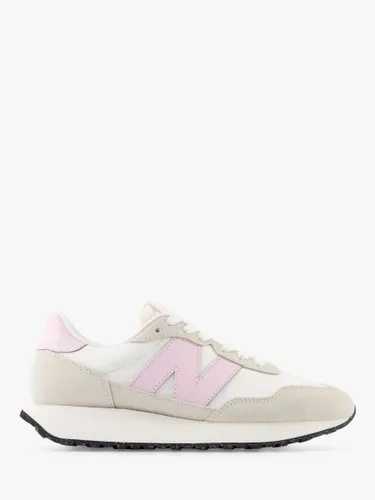 New Balance 237 Suede Mesh Trainers - White/Pink - Female