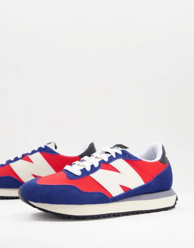 New Balance 237 trainers in blue and red
