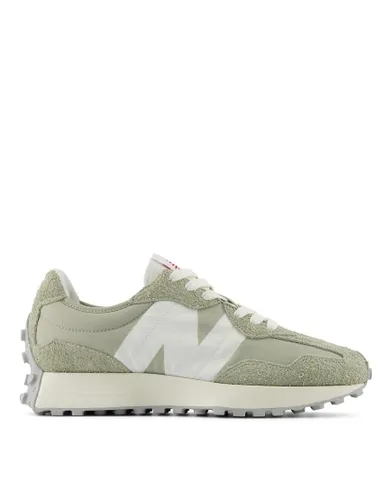 New Balance 327 suede trainers in sage green