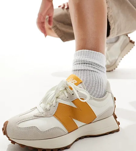New Balance 327 trainers in off white and yellow - Exclusive to ASOS