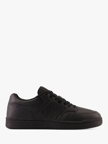 New Balance 480 Leather Lace Up Trainers - Triple Black - Male