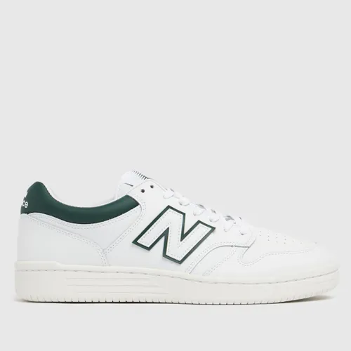 New Balance 480 Trainers In White & Green