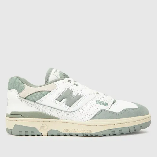New Balance 550 Trainers In White & Green