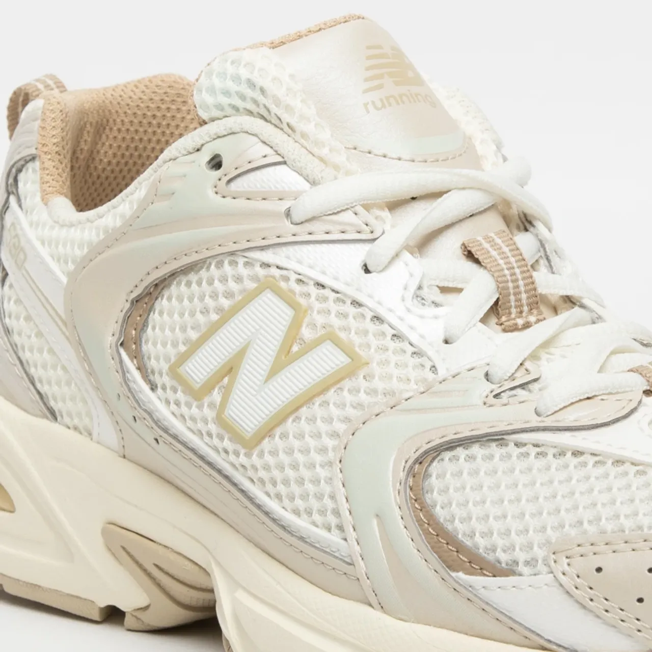New Balance , Beige Lace-Up Mesh Sneakers ,Beige female, Sizes: