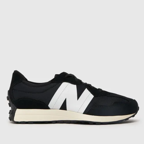 New Balance Black & White 327 Youth Trainers