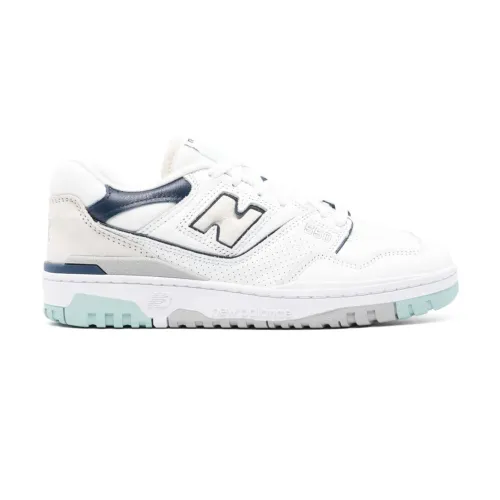 New Balance , Blue/White Leather Sneakers ,White male, Sizes: