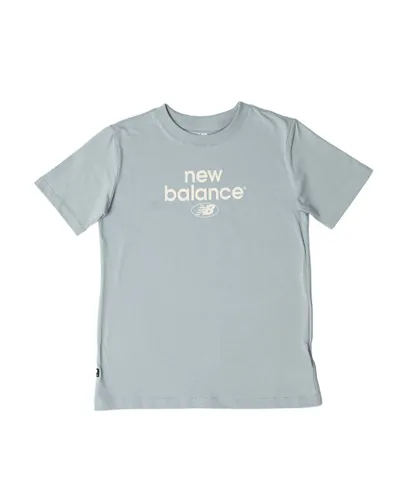 New Balance Boys Boy's Junior Essentials Reimagined Graphic T-Shirt in Blue Cotton