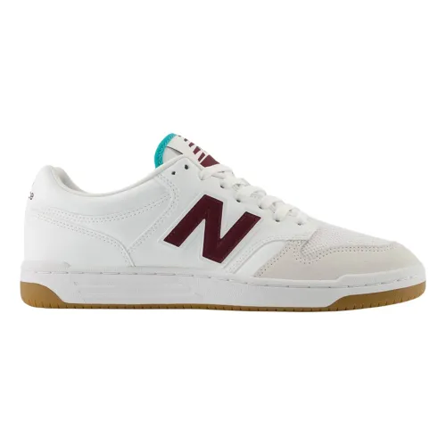 New Balance , Classic 480 Low White & Burgundy ,Multicolor male, Sizes: