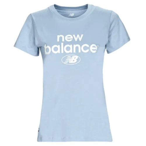 New Balance  Essentials Graphic Athletic Fit Short Sleeve  women's T shirt in Blue