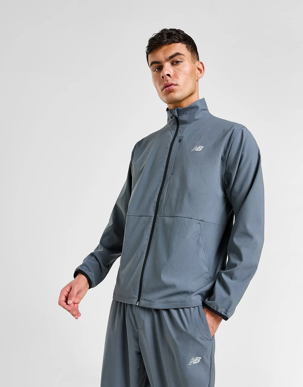 New Balance Full Zip Woven Jacket - Grey - Mens