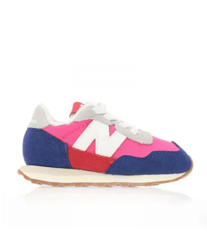 New Balance Girls Girl's 237 Bungee Lace Trainers in Blue Suede
