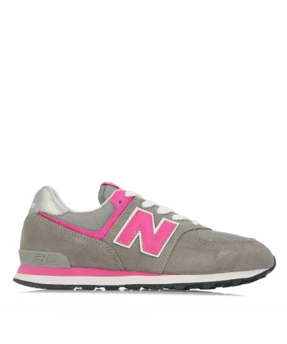New Balance Girls Girl's Junior 574 Trainers in Grey Suede
