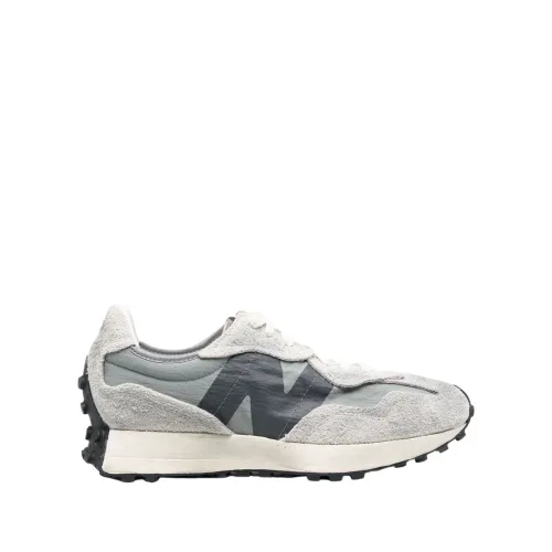 New Balance , Grey Leather Panelled Sneakers ,Gray male, Sizes: