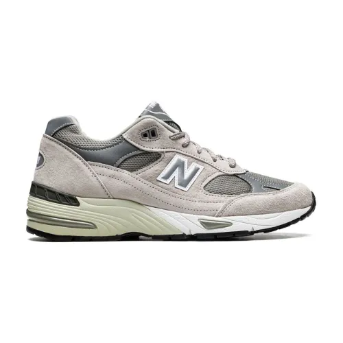 New Balance , Grey Suede and Mesh Low-Top Sneakers ,Gray male, Sizes: