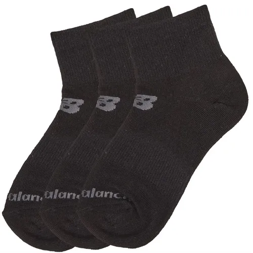 New Balance Junior Boys Three Pack Quarter Socks Black