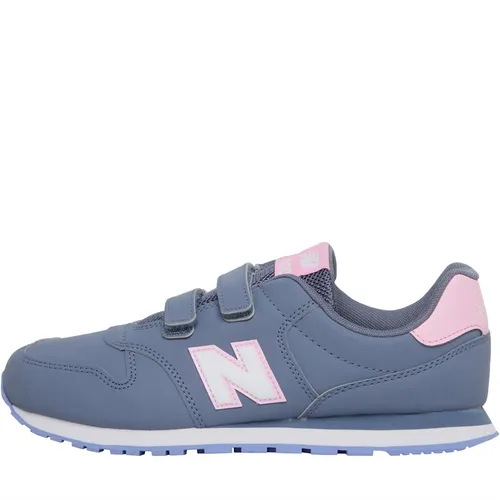 New Balance Junior Girls 500 Hook And Loop Trainers Grey/Pink/Lilac