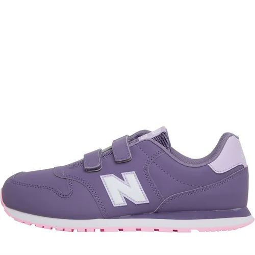 New Balance Junior Girls 500 Hook And Loop Trainers Violet/White/Pink