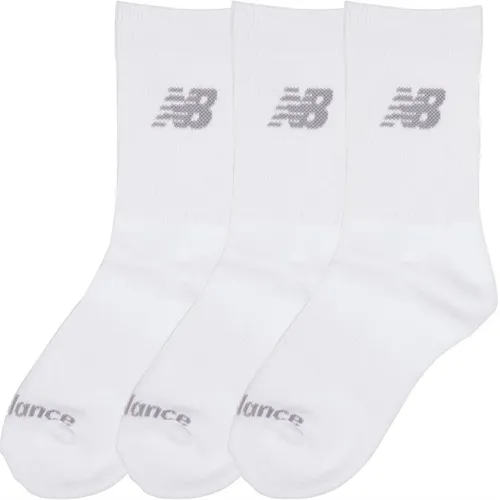 New Balance Junior Three Pack Cushioned Crew Socks White