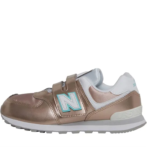 New Balance Kids 574 Hook & Loop Trainers Rose Gold/White