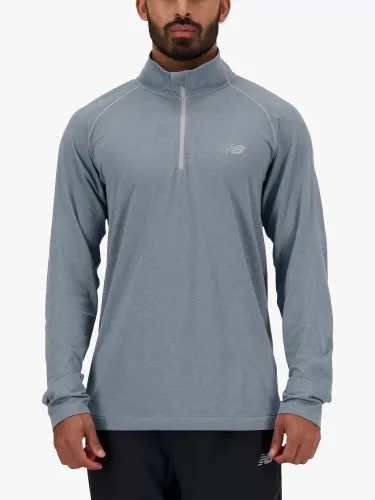 New Balance Knit 1/4 Zip Top - Athletic Grey - Male