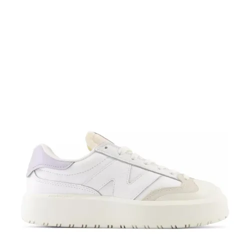 New Balance , Leather Sneakers with Suede Overlays ,White female, Sizes: