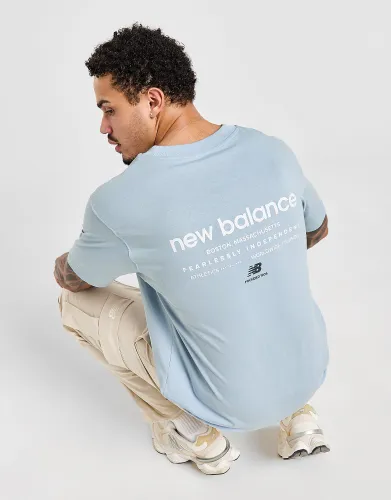 New Balance Linear Back Hit T-Shirt - Blue - Mens