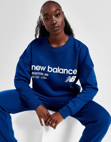 New Balance Logo Crew Sweatshirt - Navy - Womens