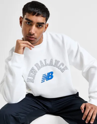 New Balance Logo Crew Sweatshirt - White - Mens