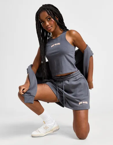 New Balance Logo Fleece Shorts - Grey - Womens