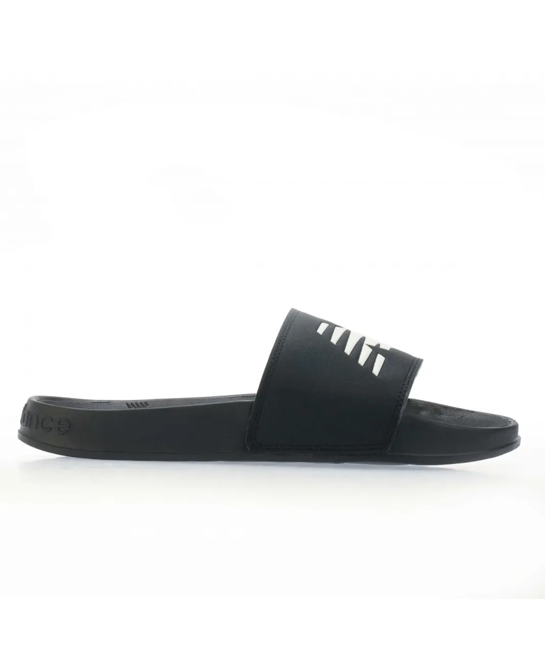New Balance Mens 200 Slide Sandals in Black-White Textile