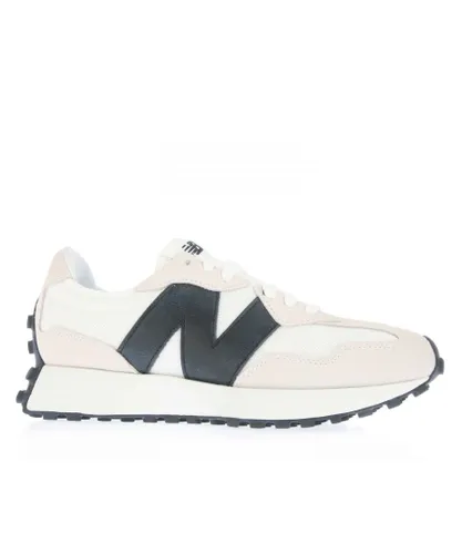 New Balance Mens 327 Trainers in White Black - Black & Silver Mesh