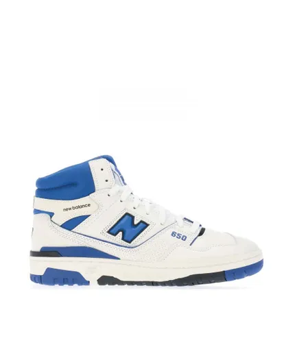 New Balance Mens 650 Trainers in White blue Leather (archived)