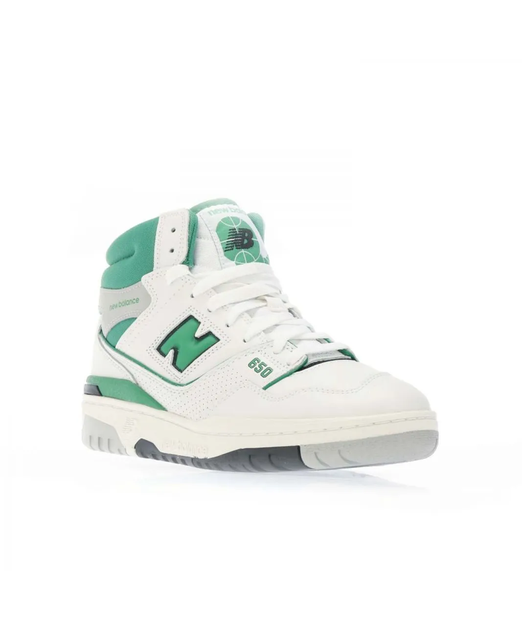 New Balance Mens 650 Trainers in White Green Leather (archived)