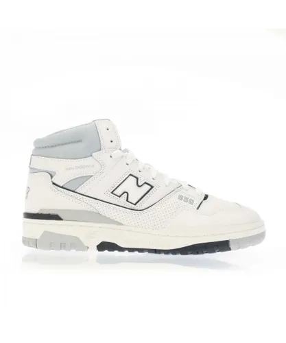 New Balance Mens 650 Trainers in White Grey Leather (archived)