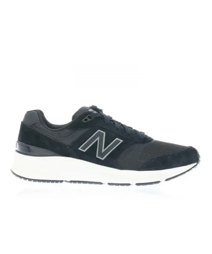 New Balance Mens 880v5 Walking Shoes 2E Width in Black-White Mesh