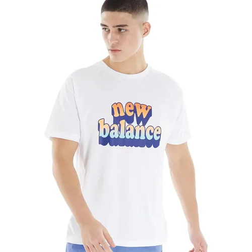 New Balance Mens Athletics Day Tripper Graphic T-Shirt White