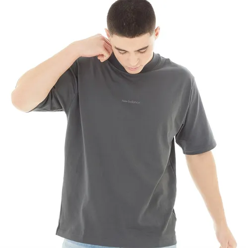 New Balance Mens Athletics Linear T-Shirt Blacktop