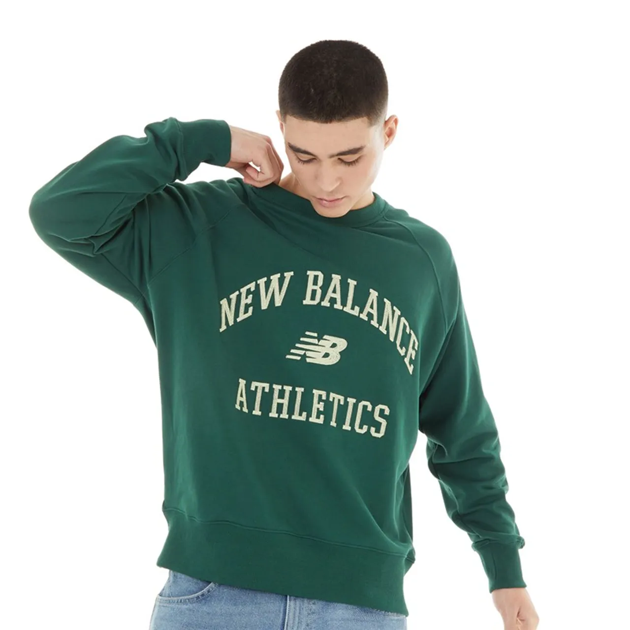 New Balance Mens Athletics Varsity Sweatshirt Nightwatch Green