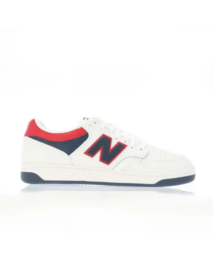 New Balance Mens BB480 Trainers in White Leather (archived)
