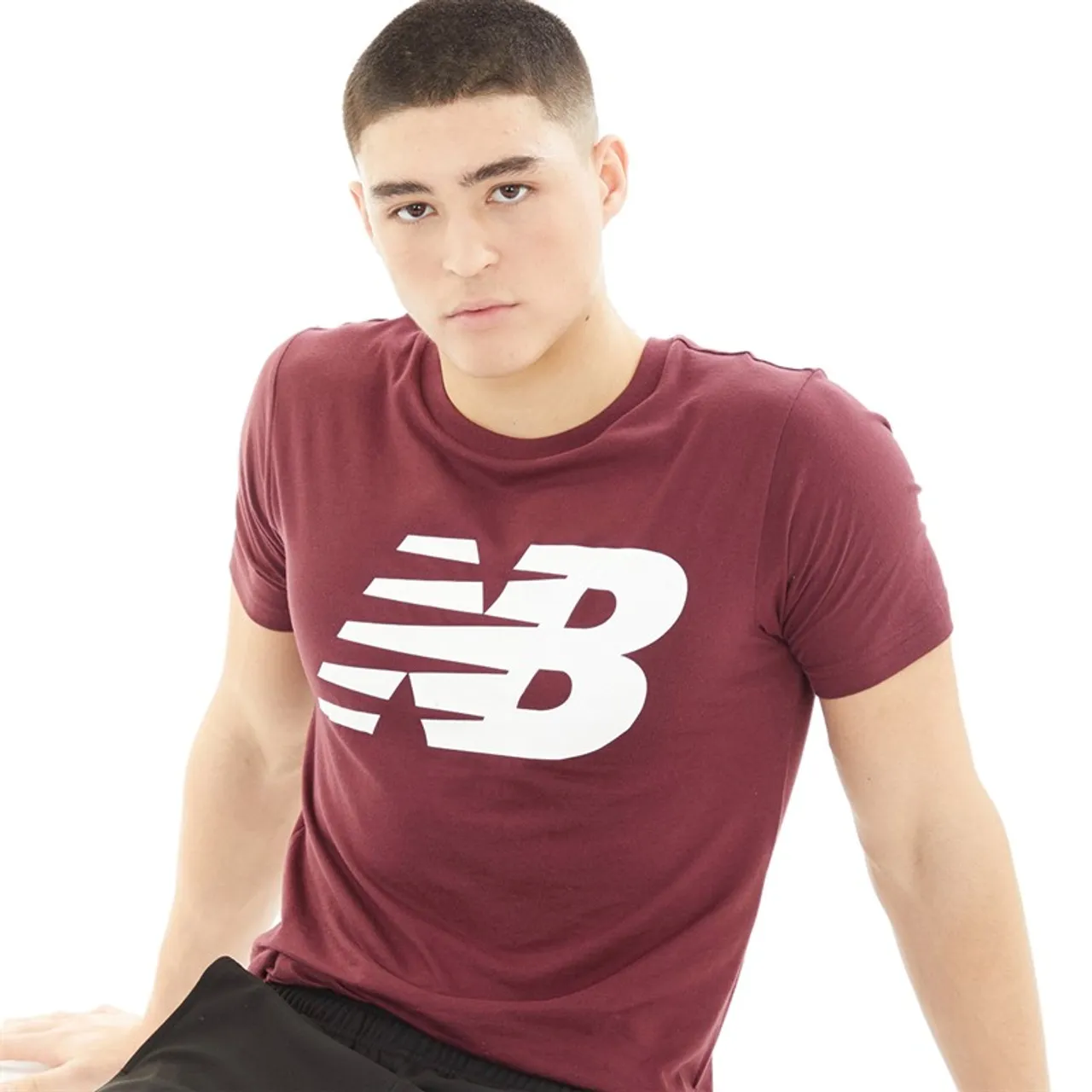 New Balance Mens Classic Graphic Logo T-Shirt Burgundy