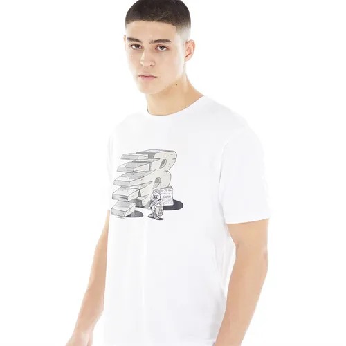 New Balance Mens Essentials Grey Day T-Shirt White
