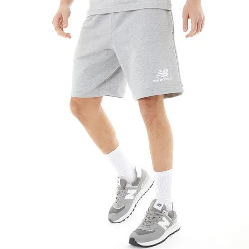 New Balance Mens Essentials Stacked Logo Fleece Shorts Athletic Grey