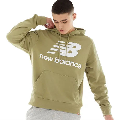 New Balance Mens Essentials Stacked Logo Hoodie True Camo