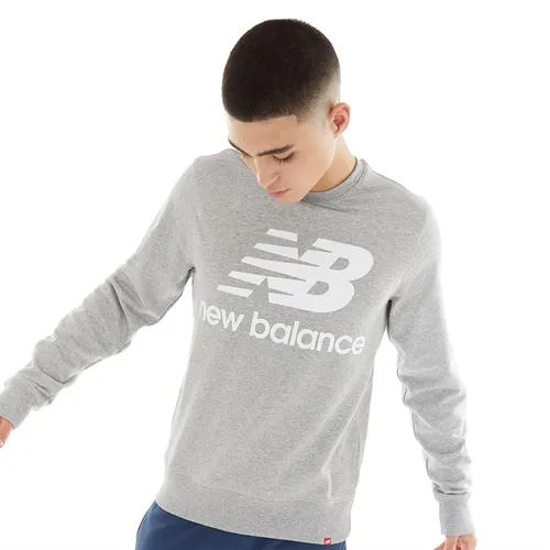 New Balance Mens Essentials Stacked Logo Sweatshirt Athletic Grey