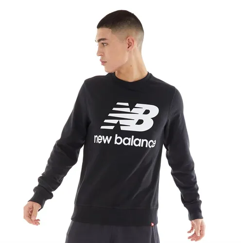 New Balance Mens Essentials Stacked Logo Sweatshirt Black