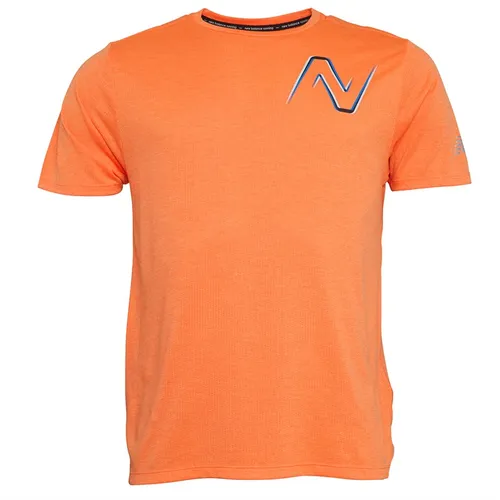 New Balance Mens Graphic Impact Running T-Shirt Orange