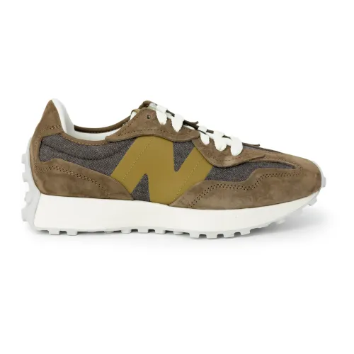 New Balance , Mens Leather Sneakers ,Brown male, Sizes: