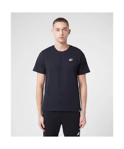 New Balance Mens Small Logo T-Shirt in Black Cotton